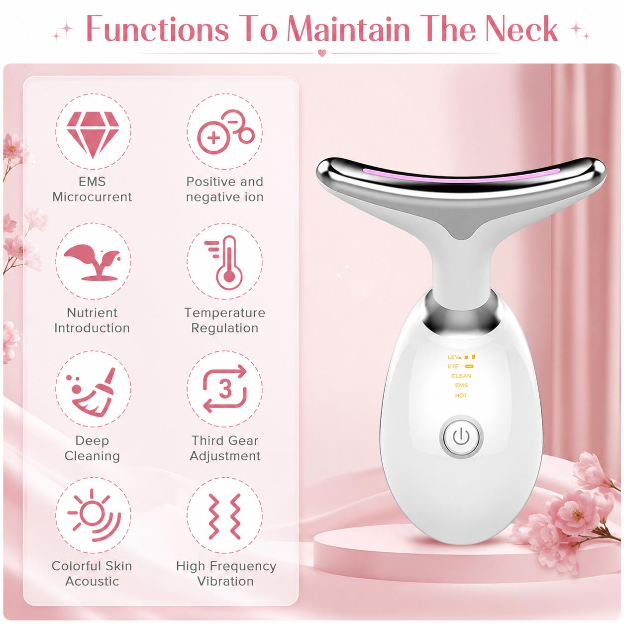 EMS Red Light Therapy Face & Neck Massager