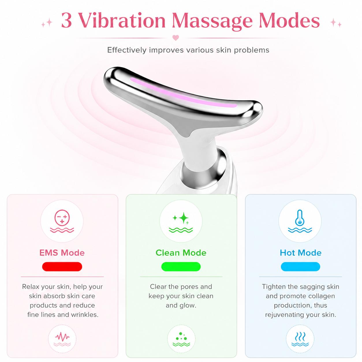 EMS Red Light Therapy Face & Neck Massager